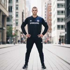 Adidas Chelsea FC Climawarm Training Sweatshirt Mens 2XL Black Samsung Logo 2011